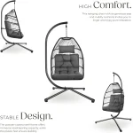 Egg Chair with Stand with Thick Cushions - Image 5