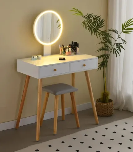 Dressing Table with Mirror and Stool