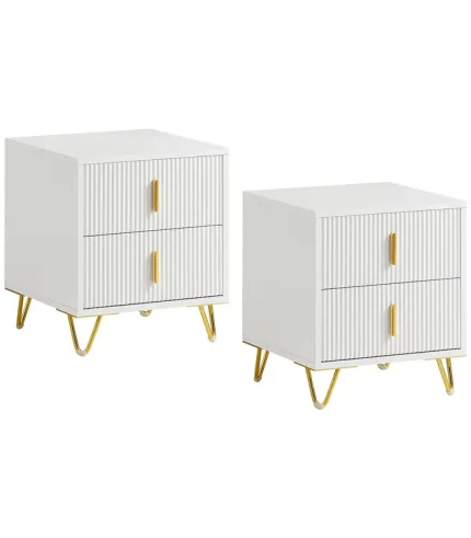 Set of 2 Bedside Table Bedside Cabinet Nightstand with 2 Drawers